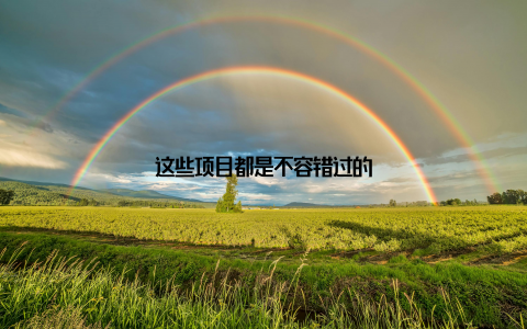 这些项目都是不容错过的