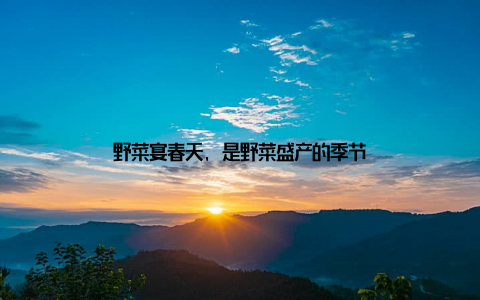 野菜宴春天, 是野菜盛产的季节