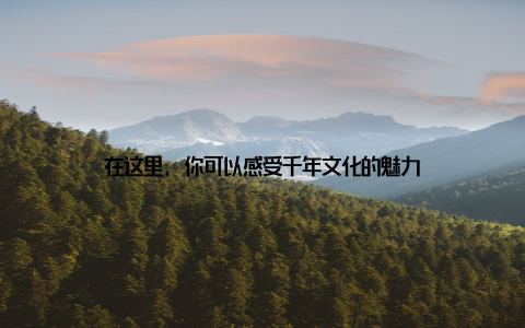 在这里, 你可以感受千年文化的魅力